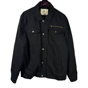 WERWEN Black Lined Military Utility Field Cotton Pockets Jacket Size L